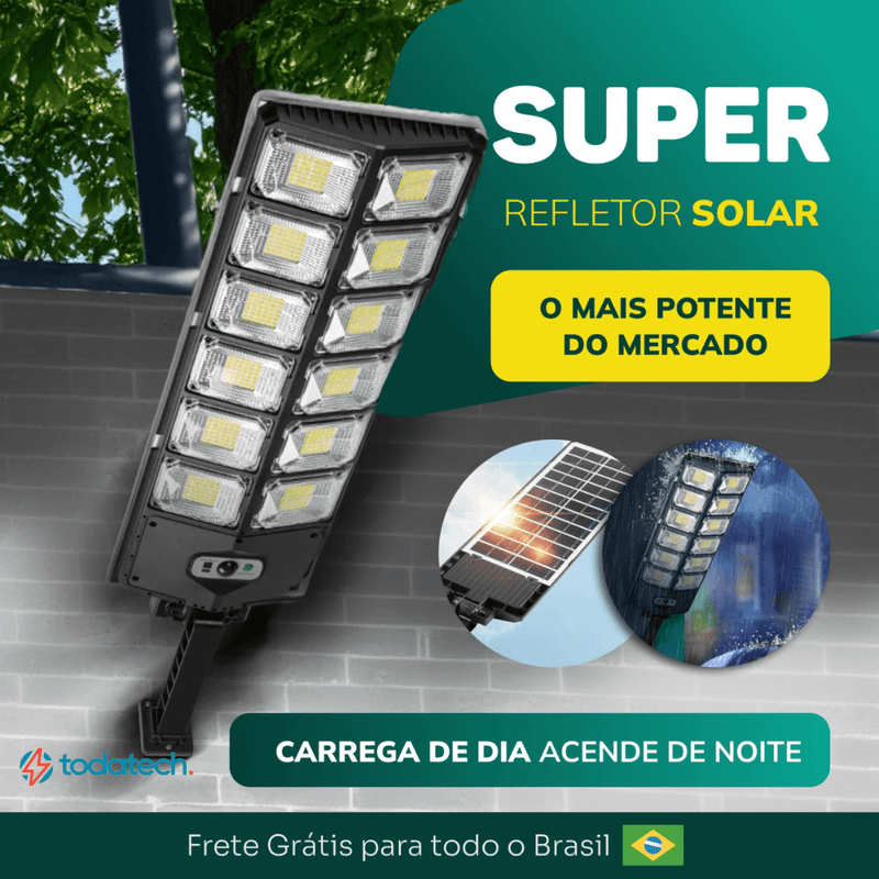 Luminária LED com Placa Solar - Parede ou Poste