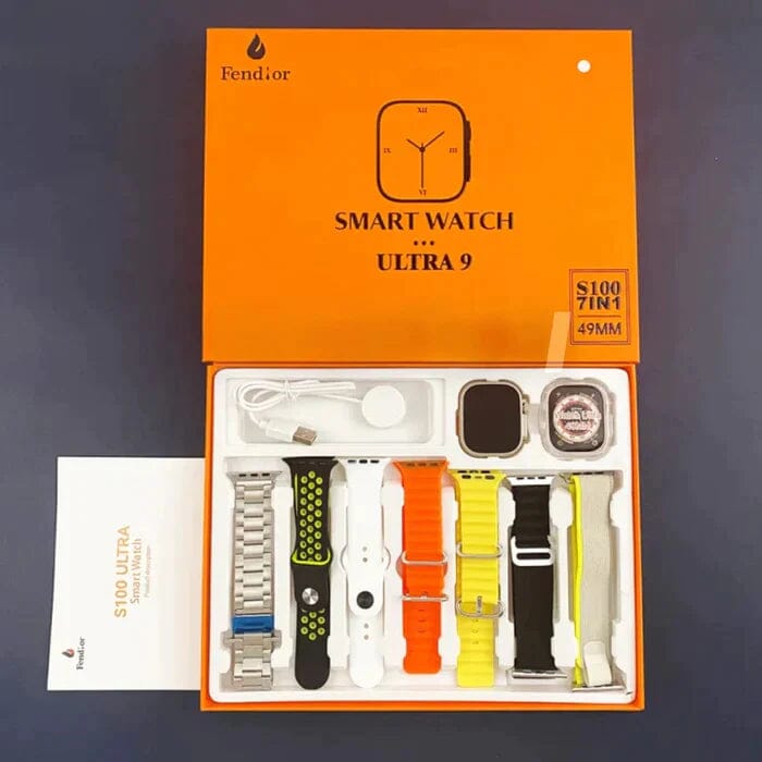 SmartWatch Serie 9 Ultra + Kit com 7 Pulseira (PROMOÇÃO DE MAIO)